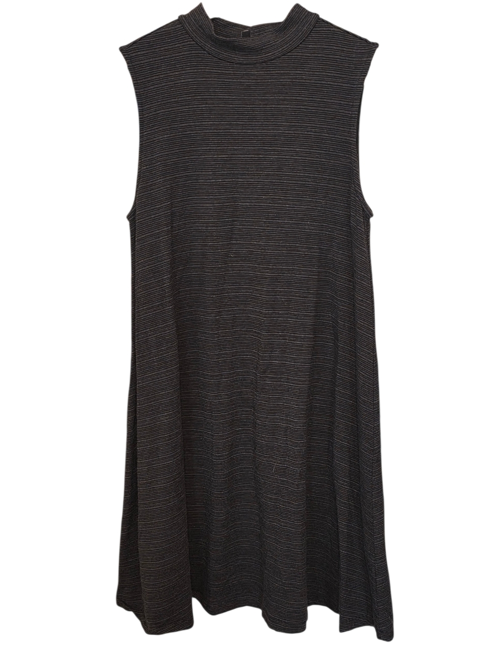 Jasmine & Juliana Minimalist Gray Striped Sleeveless A-Line Dress EUC Size M